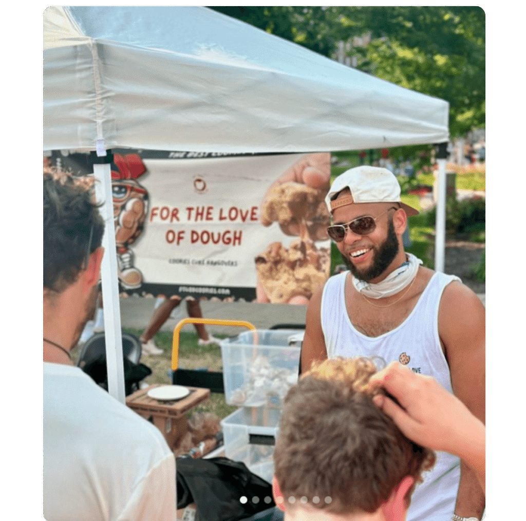 Loren Snow, Ohio business owners, FTLOD Owner, Dublin Market, Local business, Smiles, Good vibes, happy customers, great service, five star reviews, top cookie shop in columbus, the best cookies ever, for the love of dough chewy cookies, Black owned, minority owned, Best Cookies in Columbus